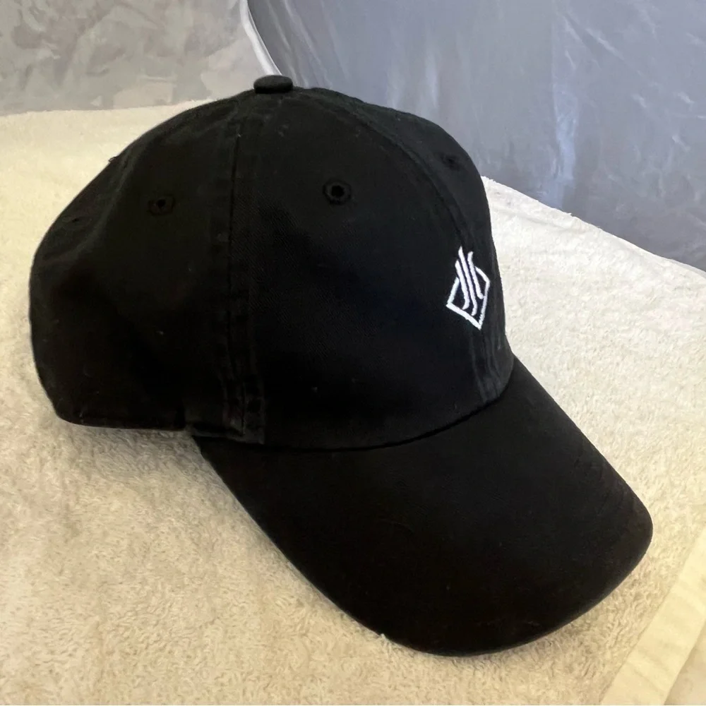 Black Baseball Cap with White Logo